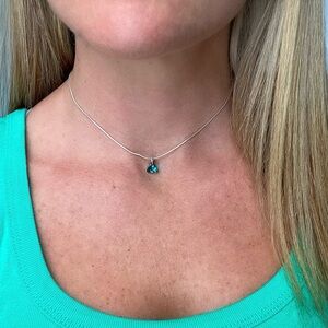 Iridescent Triangle Sterling Silver Choker: Minimalist Snake Chain